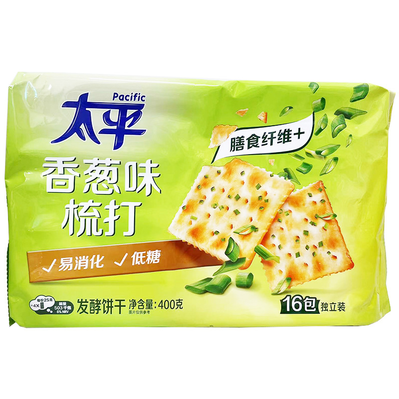 undefined3 Pacific Soda biscuit 400g Chives Milk salt Seaweed sesame breakfast snacksundefined