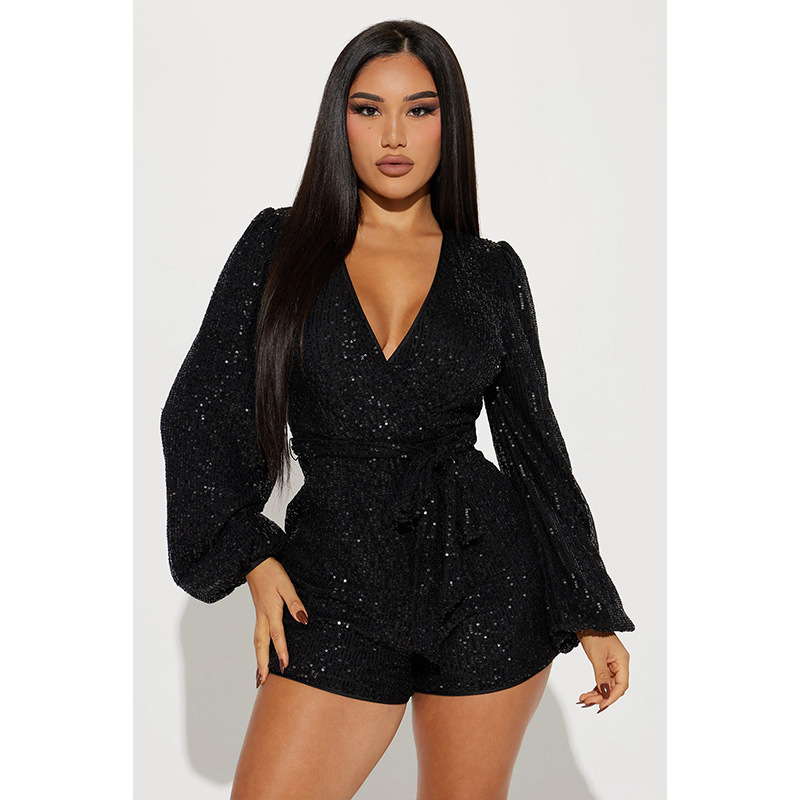 Summer, Autumn Season Women's Gender Wholesale Women's Sexy Sequins Solid Color Party Street