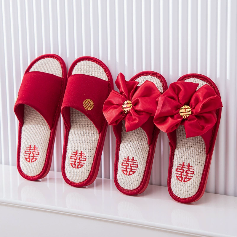 Свадебные Тапочки женские летние свадебные пары Праздничная красная пара сопровождающих подружек невесты атласные красные свадебные туфли мужские