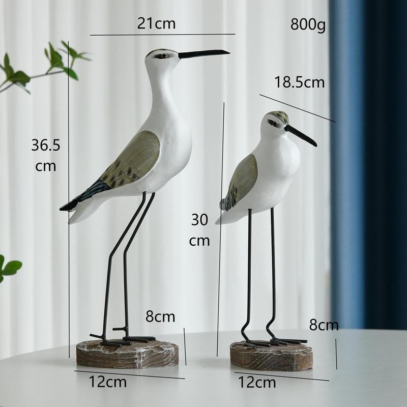 レトロな長い脚の海鳥デスクトップ装飾装飾品木製工芸品オーシャンスタイル海鳥カモメホームレストランアクセサリー|undefined