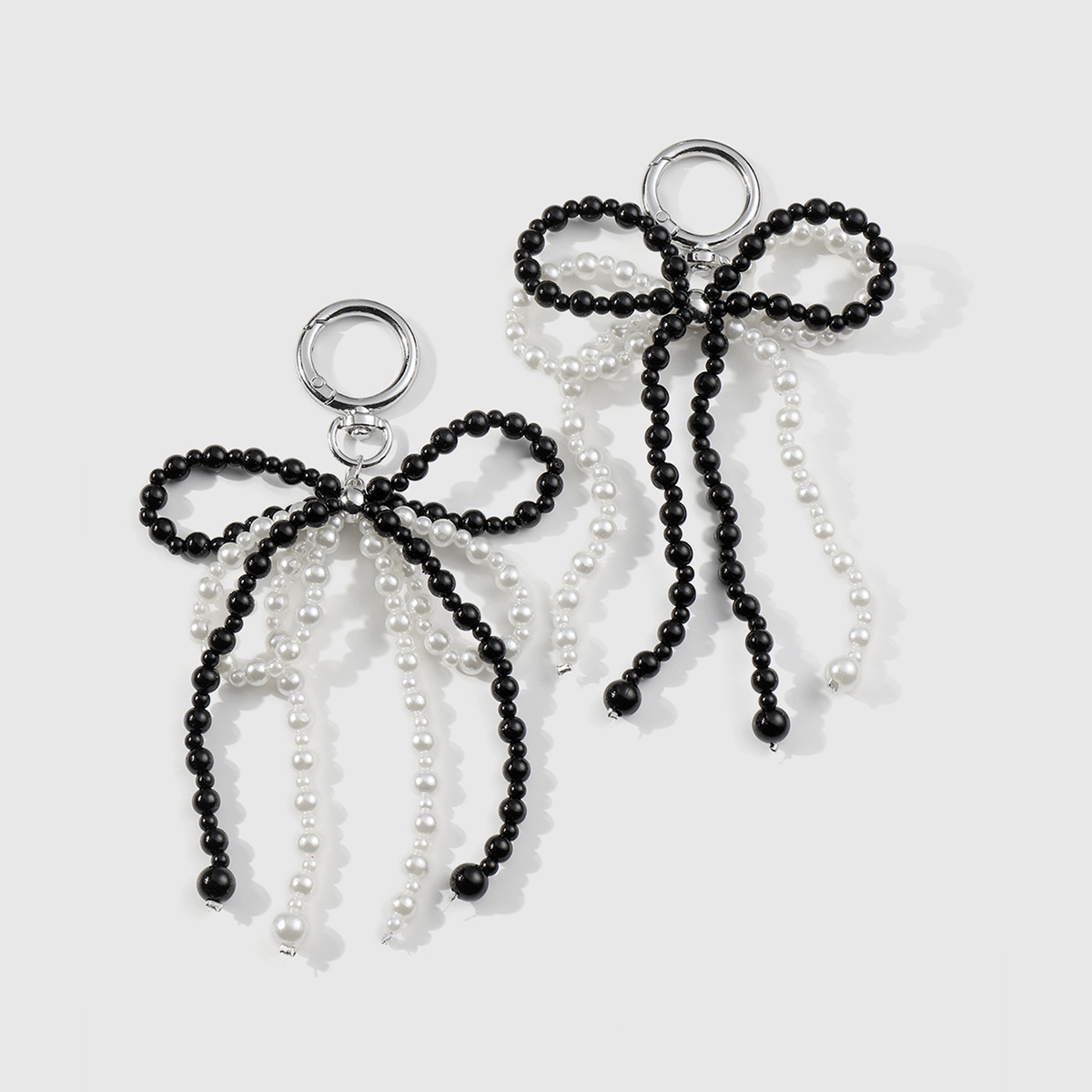 흰색 구슬 모조 진주 활 신발 버클 1쌍