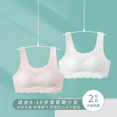 夏の発育期の少女の下着の中学生の氷の糸の無痕の学生の通気性の薄いタイプの子供のベストの女の子のブラジャー