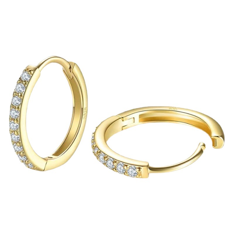 Pendientes de plata 925 con circonitas, estilo coreano (venta caliente Amazon)