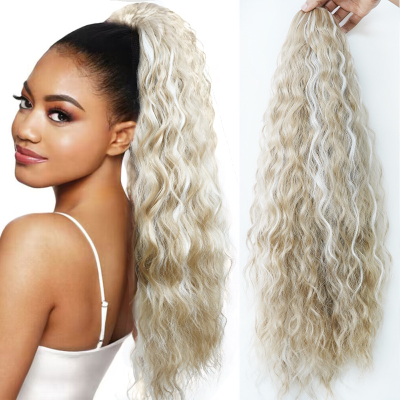 Synthetic Ponytail Extension African Kinky Curly Drawstring Hair_voghion.com