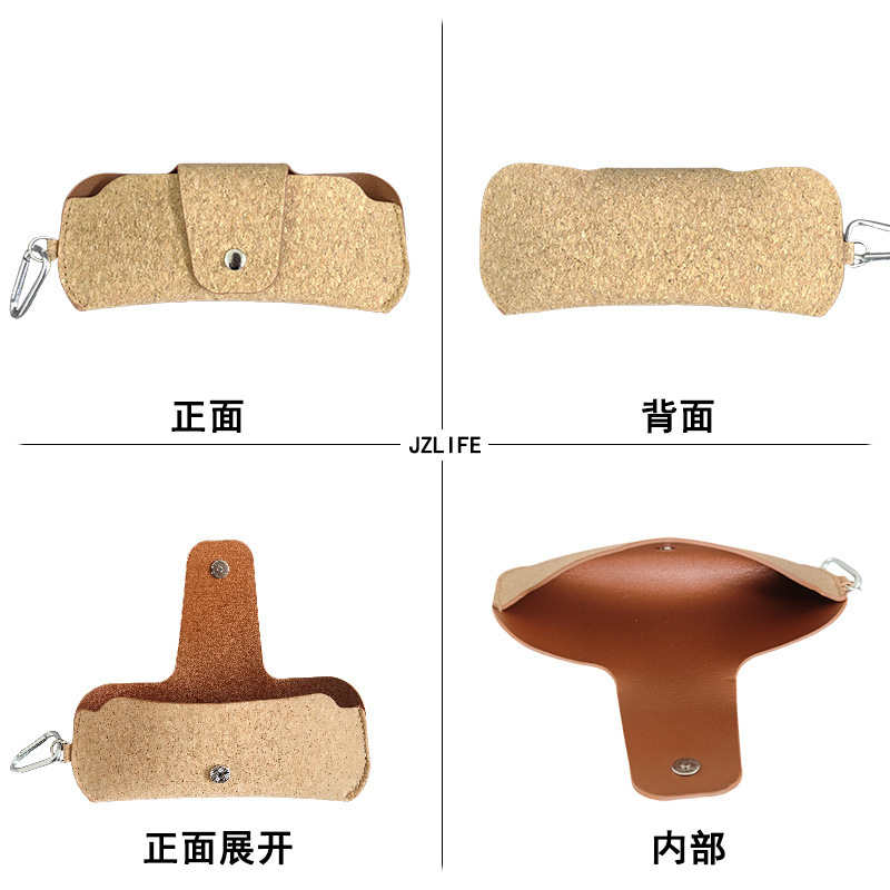 跨境批发环保红酒塞软木纹布眼镜盒墨镜袋太阳镜包眼镜收纳保护套