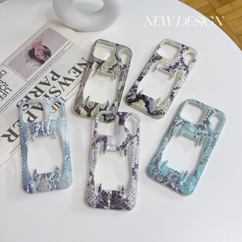 Personalized Niche Water Sticker Cut Out Stereo Tiger Teeth Suitable for Iphone16Promax Apple 13/14/15 Mobile Phone Case