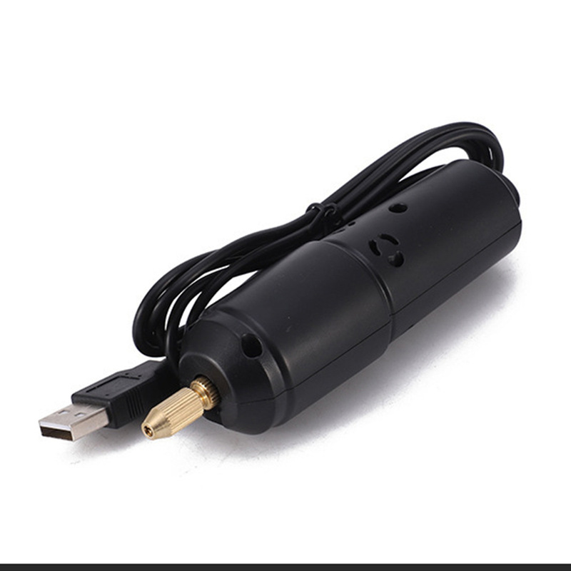 跨境供应360型黑色usb迷你小电钻硅胶滴胶水晶珍珠打孔机微型电磨|undefined
