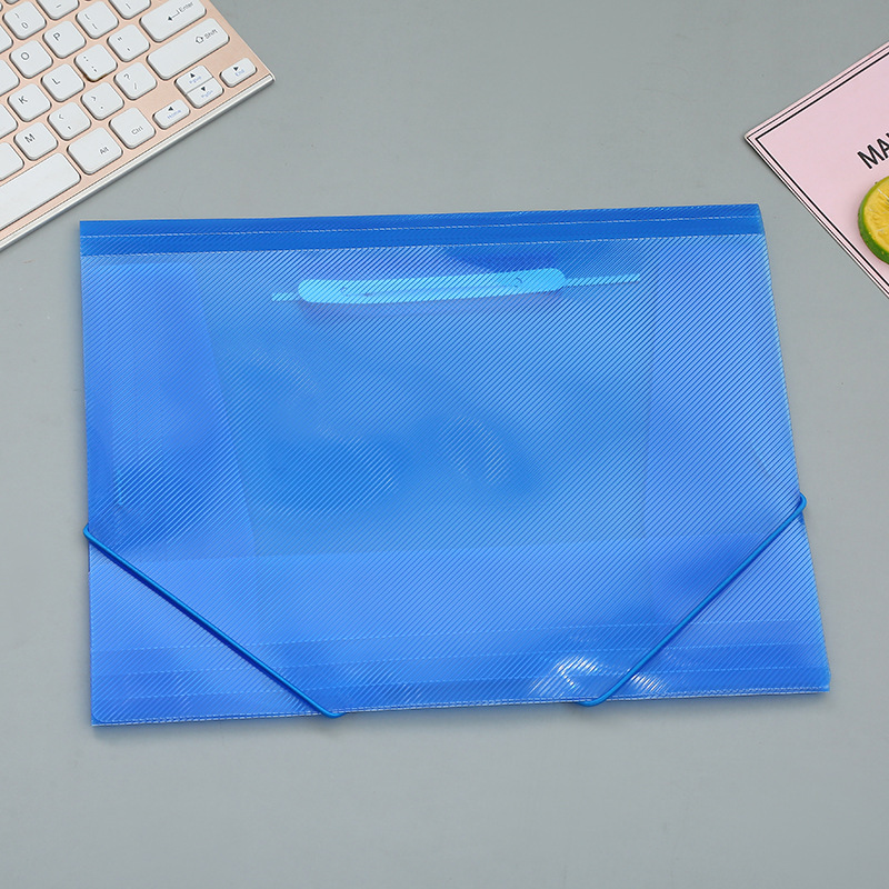 Carpeta PPE transparente engrosado A4 agrupación de datos de color caramelo almacenamiento de impresión logotipo de carpeta de cuerda personalizada