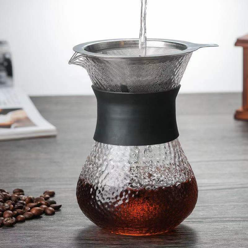 Hand-Brewed Coffee Set Drip-Type Japanese-Style Concentrated Hand-Brewed Stainless Steel Filter Household Retro Sharing Pot Fancy Hand-Brewed Coffee Set Drip-Type Japanese-Style Concentrated Hand-Brewed Stainless Steel Filter Household Retro Sharing Pot Fancy
