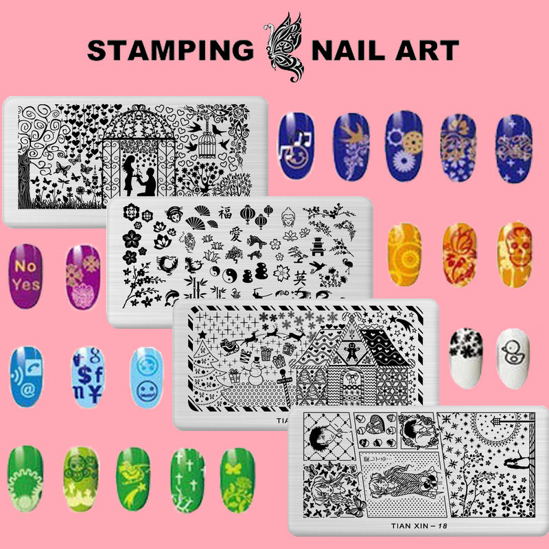 Manicure Nail Polish Painted DIY Pattern Cartoon Printing Tool Printing Transfer Template Printing Plate Steel Plate Template