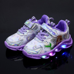 2022 Spring New Breathable Casual Mermaid Girl Children's Sports Comfortable Small and Medium Children's Korean Version Glowing Light Shoes