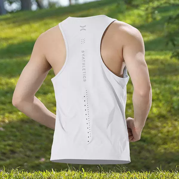 Summer new fitness sports T-shirt running vest for men, quick-dry professional marathon narrow-shoulder sleeveless top