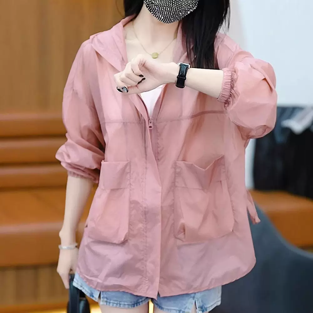 防晒衣女夏季薄款2025新款时尚百搭防晒服休闲宽松上衣女士外套潮