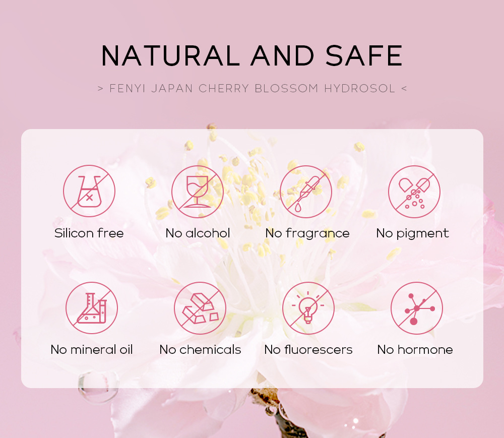 Cross-border Fenyi Japanese Cherry Blossom Hydrosol 100ml Hydrating, Moisturizing and Toning Water Surface Skin Care Product manufacturer undefined