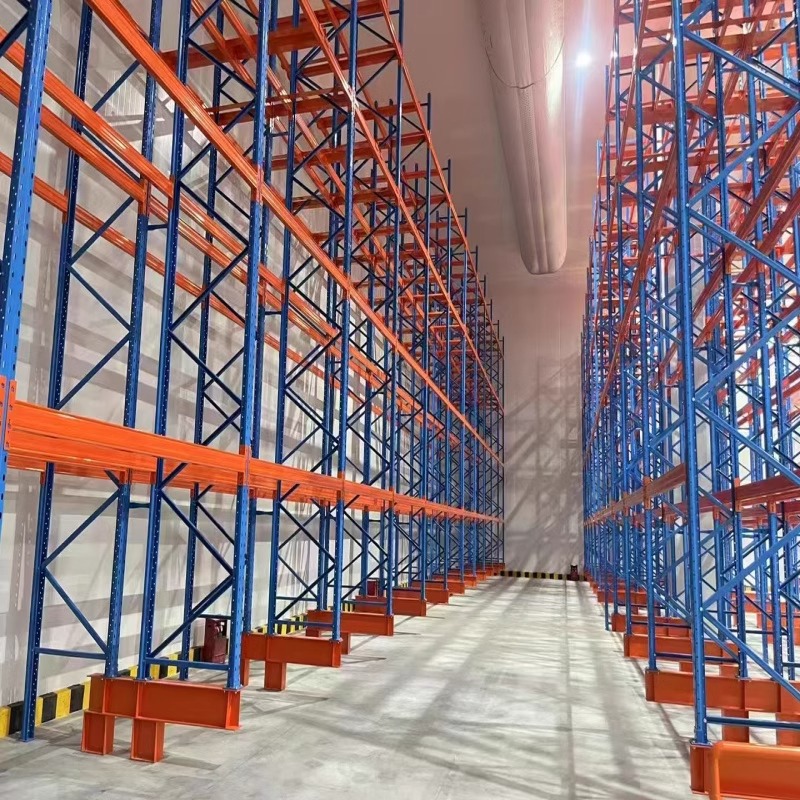 Estanterías de almacenamiento de alta resistencia para venta transfronteriza, estanterías de almacenamiento eléctricas de operación directa, estanterías de almacenamiento de almacén tipo viga con paletas de madera image 4