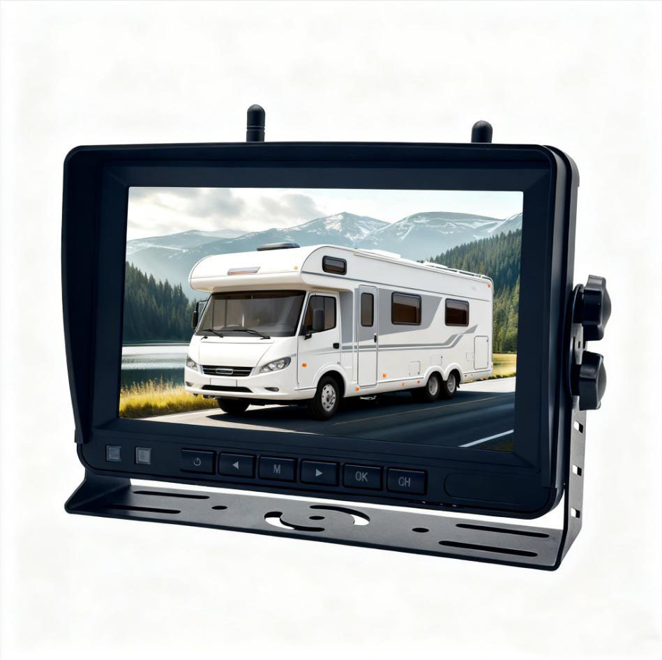 Solar-powered wireless magnetic camera car display screen 7inch wireless reverse car camera