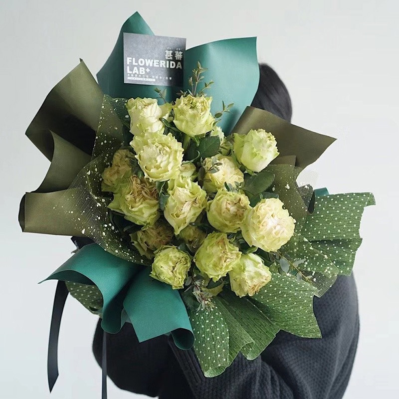 Elegante flor embalaje venta caliente Punto de pulverización de malla de alto grado fresco ramo haciendo materiales al por mayor punto de nieve gasa