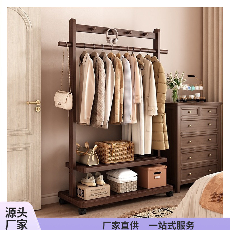 옷걸이 바닥 침실 홈 옷걸이 B&B 실내 옷걸이 바 이동식 옷걸이 나무