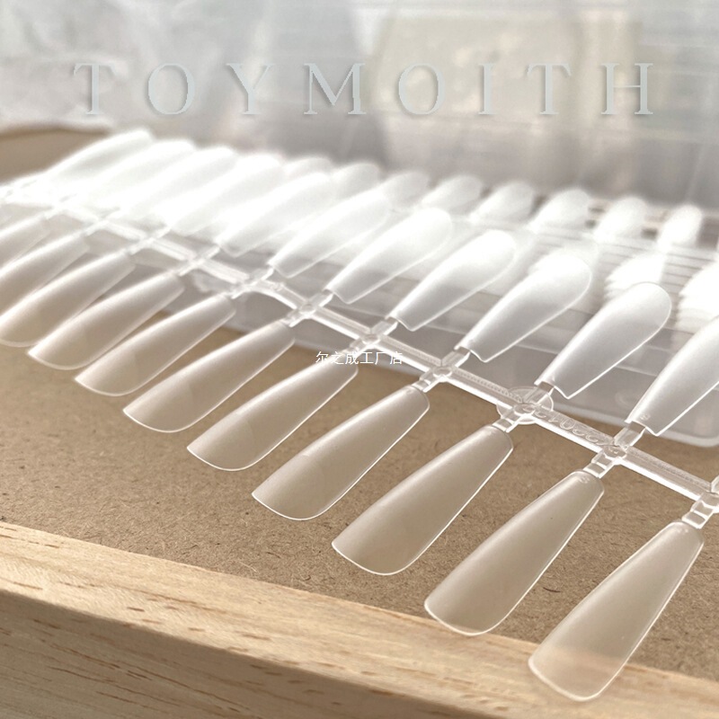 Nail Art Patch Full and Half Dual-Purpose Frosted Transparent Extension Nail Flat Arc Free Engraving Grinding Base Glue Adhesive Single Size