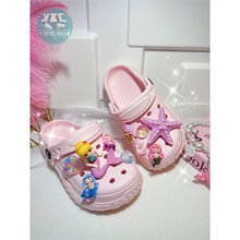 美人鱼洞洞鞋女童儿童粉色拖鞋外穿外出洋气2025新款室内洗澡防滑