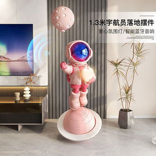 Large Astronaut Floor Ornaments Home Decorations Living Room TV Cabinet Spaceman Sculpture Lighting Housewarming