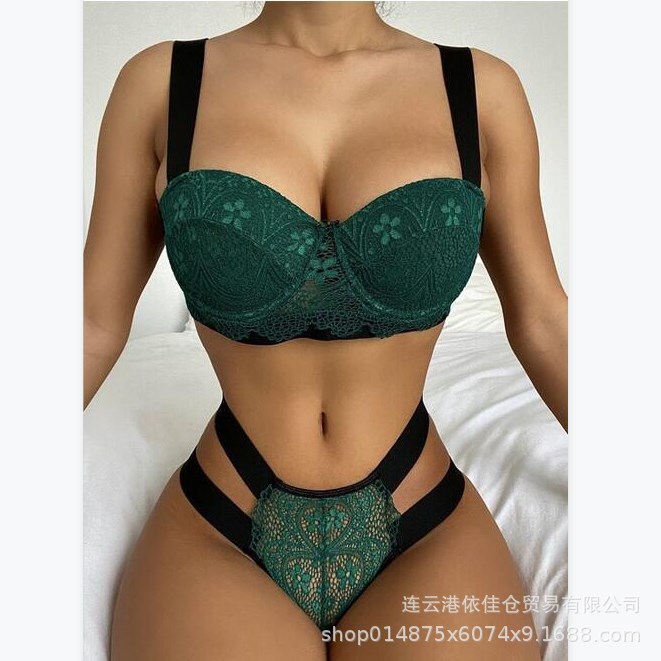 Foreign Trade Extra Large Size Women's Sexy Underwear with Chest Pad Gather Cheap European and American Foreign Trade New Sexy Underwear
