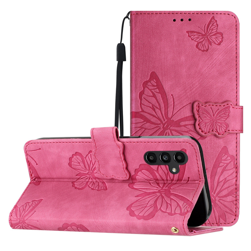 For Samsung S25edge Skin Sensitive Embossed Butterfly Mobile Phone Leather Case M53 Flip Embossed Card Wallet