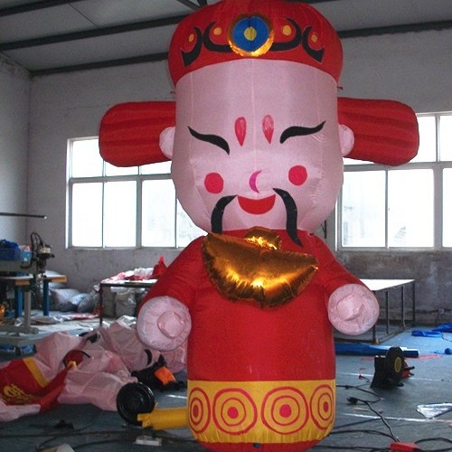 奥美气模 充气招财小财神爷气模 卡通财神娃娃 古装结婚卡通气模