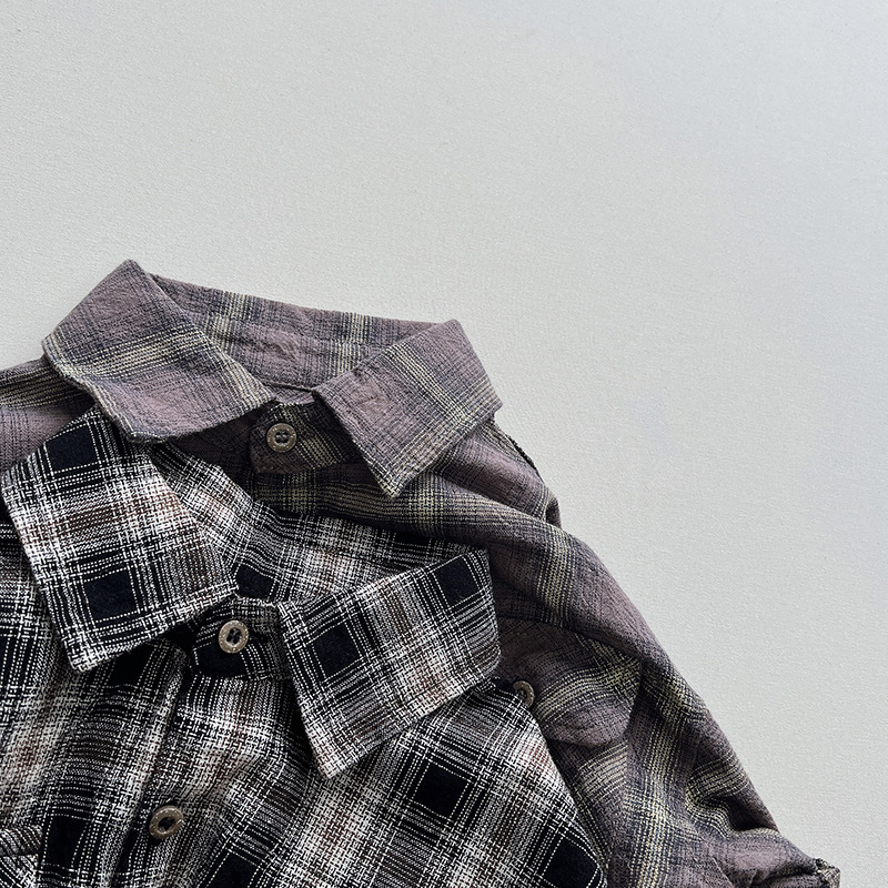 Camisa a cuadros de otoño para niños versátil estilo coreano para niñas nueva camisa otoño e invierno Bebé para niños capa superior casual