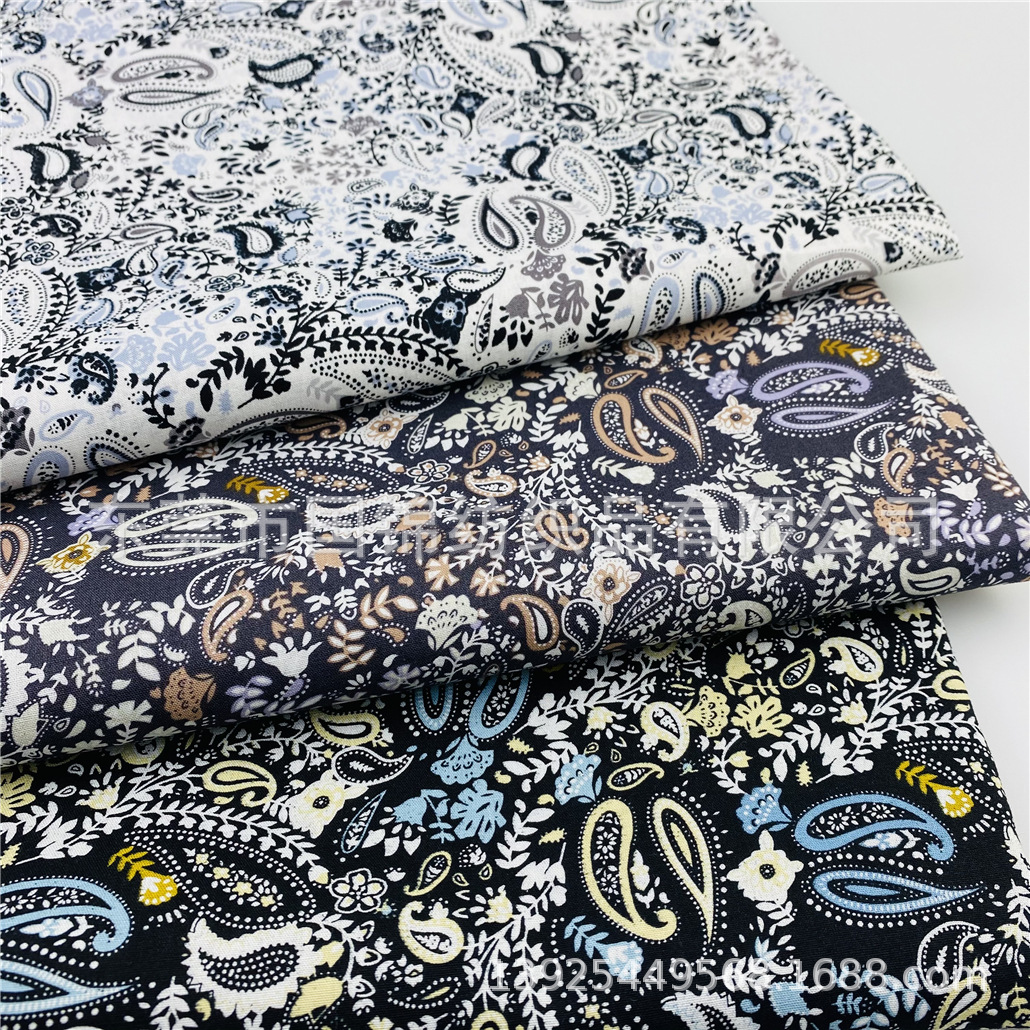 新款佩斯利印花布   40支平纹棉布印腰果 服装口水巾包包面料