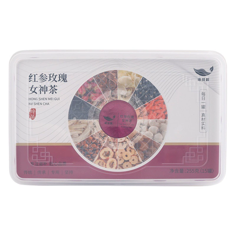 Медицина Чжиюань Красный женьшень Роза Богиня Чай Консервированный чай для здоровья 225 г Женский чай Комбинированный чай