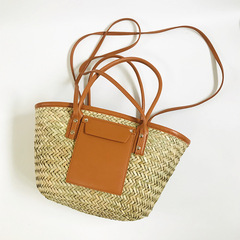 Dropshipping: Laizhou Shahe Straw Woven Bag, Large Water Grass Bag, Woven Bag, Shoulder Bag, Women's Handbag, Diagonal Woven Basket Bag