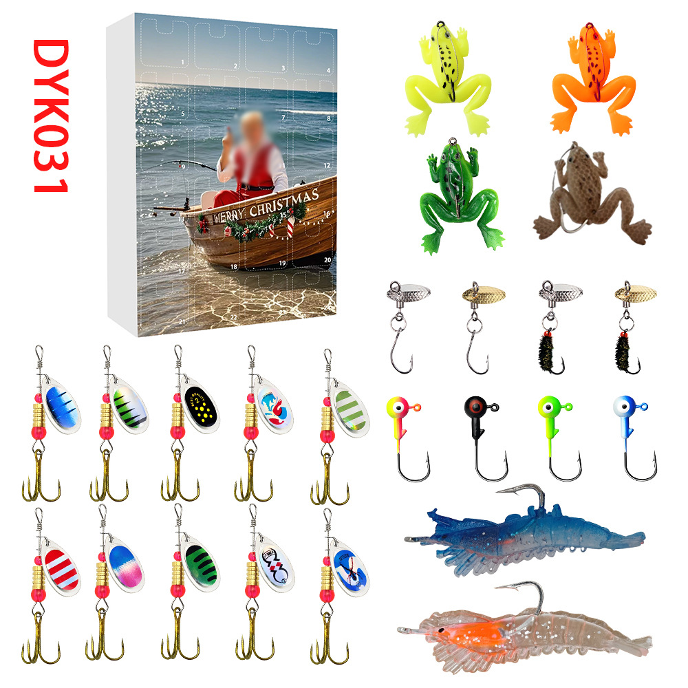 thumbnail image 1 of Calendario de Adviento de Navidad Nuevo TP caja sorpresa 24 Set de pesca navideño Calendario de Adviento para entusiastas de la pesca Regalo creativo, 1 of 4