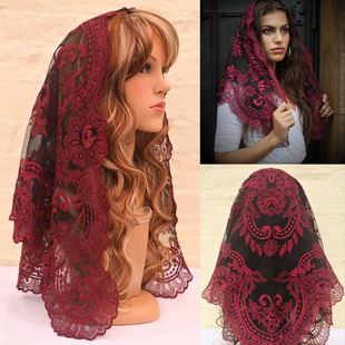 Amazon Cross-Border Embroidered Headscarf Proofing Foreign Trade Ebay Best-Selling Multi-Color Headscarf Made According to the Drawing