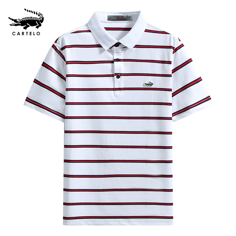 <2028> 2021夏季男士条纹短袖POLO衫简单休闲T|ms