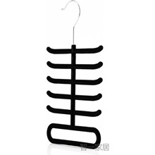 防滑植绒领带挂家居衣橱围巾丝巾挂塑料植绒衣架批发天鹅绒衣架