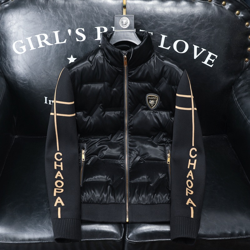 Short winter trend glossy knitted warm down jacket