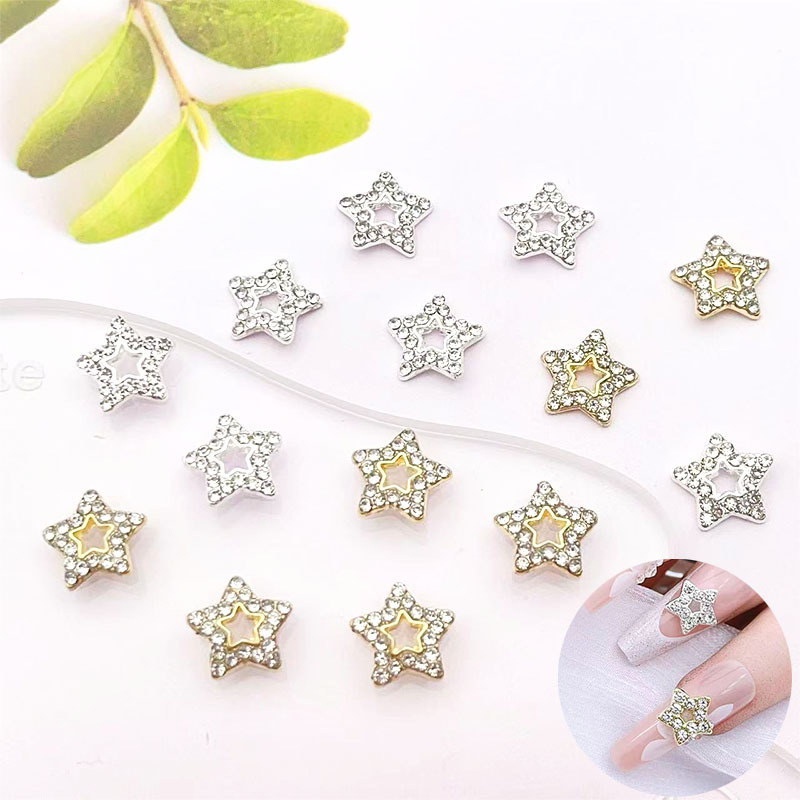New Hollow Five-Pointed Star Nail Art Accessories, Shiny Star Full Diamond Alloy Three-Dimensional Nail Art Diamond Decoration Wholesale New Hollow Five-Pointed Star Nail Art Accessories, Shiny Star Full Diamond Alloy Three-Dimensional Nail Art Diamond Decoration Wholesale