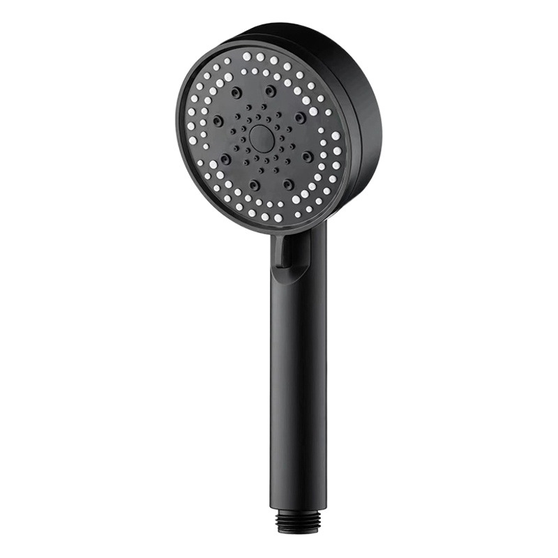 Black Warrior cabezal de ducha de mano negro de cinco engranajes de mano de gran superficie rociado presurizado cabezal de ducha traje de boquilla de Ducha