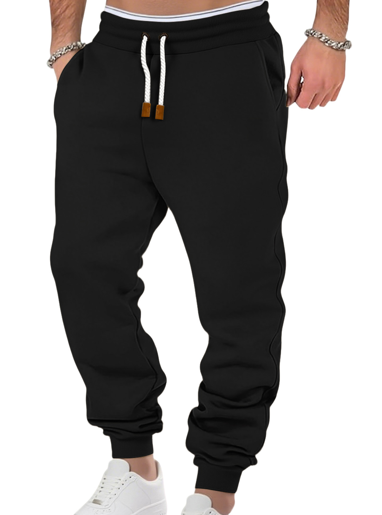 Monochrome Man- Clothing Men's Spring Autumn Solid Color Trendy Sports Casual Sweatpants European And American Loose_viptrois.com