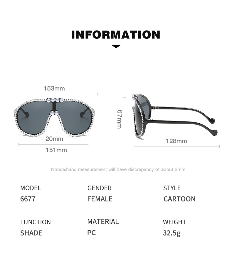 2023 nyt stort stel integreret tudsespejl personlig diamantindstøbning Luksus One Piece Fashion Pilot-solbriller_voghion.com
