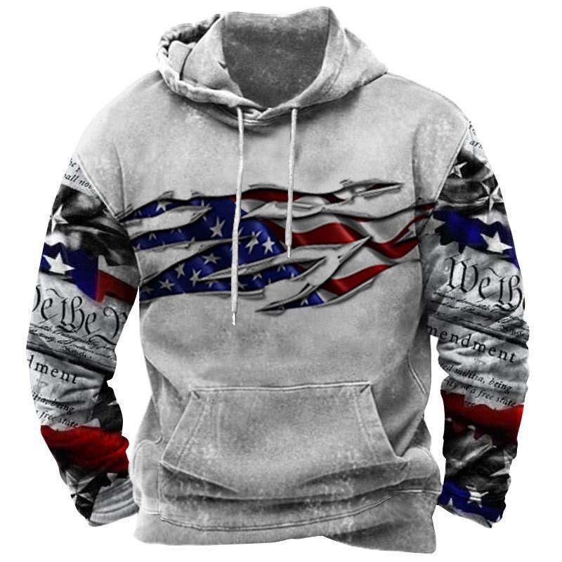 Cross-border 3D digital printing hooded sweater source factory abstract American pattern hooded men and women couple wear