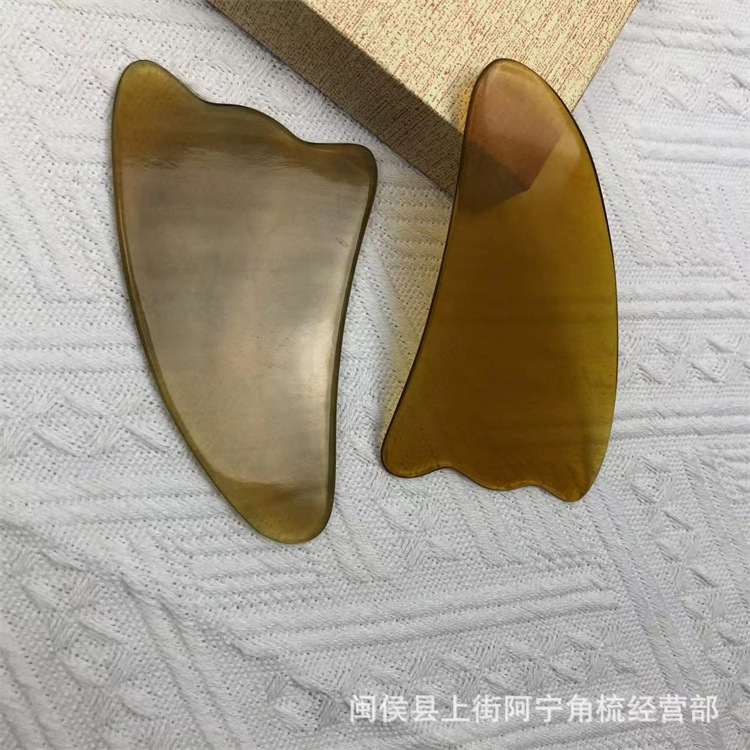 Natural Horn Gua Sha Board Triangle Massage Tool for Full Body Meridian Care 11cm x 6cm key features