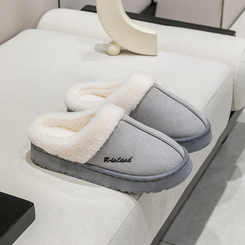 女性用ベルベット暖かい厚底綿スリッパ、屋内外用ホームスリッパ、耐摩耗性、滑り止めつま先スリッパ、卸売価格|undefined