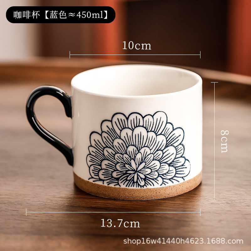 Art retro tazas de cerámica de alto valor de visualización para el hogar tazas de agua potable tazas de café de oficina de niñas tazas de pareja