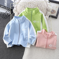 Children's Spring New Coat, Youth Wear, Middle Child Simple Leisure Sports Stand Collar Zip Top, Cute Upstairs, Available in Large