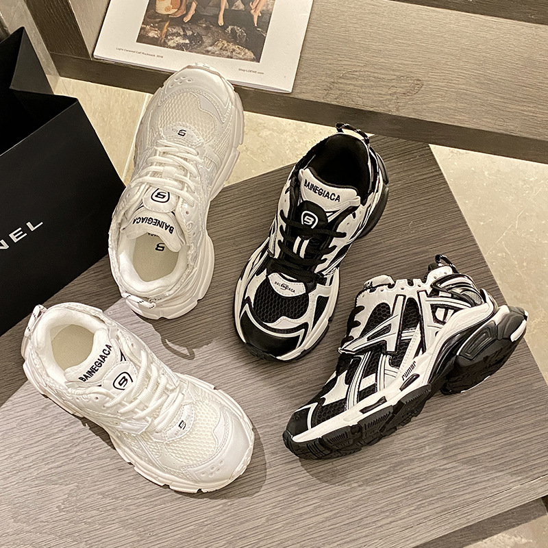 Casual Net Rot Stil Paris Sommer Neue Dicke Sohlen Mesh Atmungsaktive Leder Alte Schuhe Frauen Erhöhen Höhe Und Aussehen dünn_voghion.com