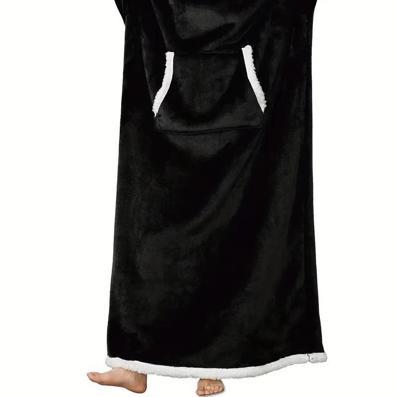 Pijama grueso chaqueta de terciopelo perezoso mantas de televisión pijamas de franela encapuchados extensión 120CM150CM