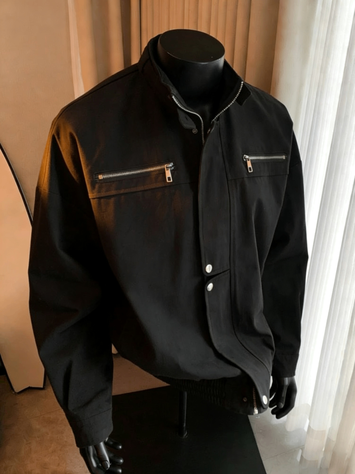 Stand Collar Workwear Jacket Men's Washed Loose Detroit Casual Jacket_viptrois.com