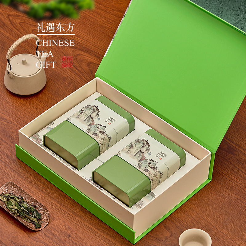 新款半斤一斤裝茶葉罐鐵罐禮盒紅茶綠茶通用茶葉包裝盒空盒